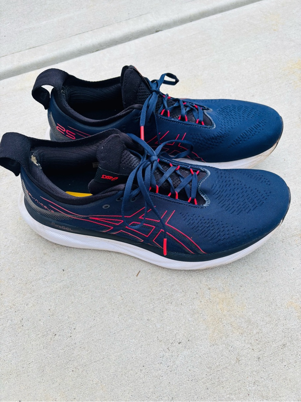 Asics Gel Nimbus 25 Men's Navy Blue Athletic Running Shoes  size 12